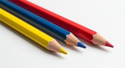 Fototapeta premium color pencils isolated on white background