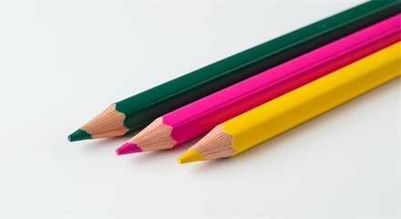 Fototapeta premium color pencils on white background