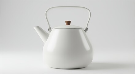 white teapot on white background