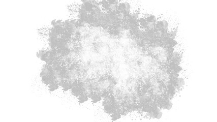 White paint stain powder explosion on transparent background