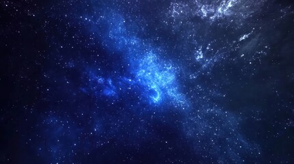 Fototapeta premium Celestial Nebula: A Symphony of Cosmic Blue