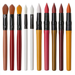 Naklejka premium set of colorful paintbrushes for artistic creativity