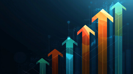 Arrows Rising on Graph Depicting Business Growth and Success