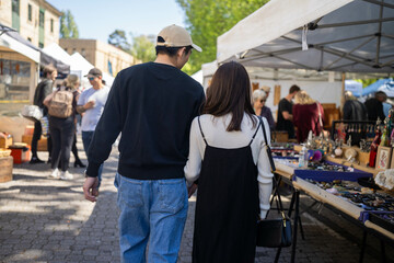 farmers market in a city hobart Market with tourists in australia