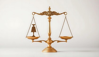 Golden Scales of Justice:  Elegant Silhouette Weighs Heavily
