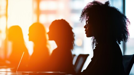 Diverse Professionals Engaged in Focused Discussion in Modern Office Environment