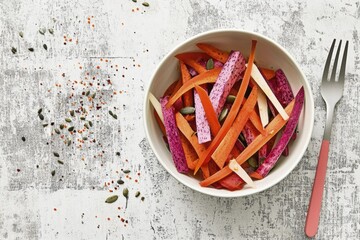 Colorful vegetable salad in a bowl for healthy eating and fresh food inspiration