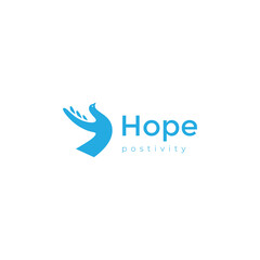 dove hope dove fly modern logo design vector