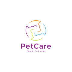 pet care dog logo colorful vector design