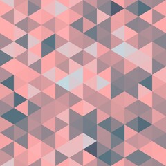 Seamless pink pattern of triangles. Polygonal background. Vintage colors.