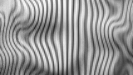 Parametric grey wood background. Future building design. Monochrome backdrop. Abstract wave wooden wall. Modern architecture. 3d rendering illustration. High resolution. Vertical stripes.
