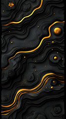 Abstract 3D Black Gold Background