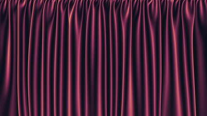 Dark purple fabric. Deep purple drapes. Black stage silk curtain. Beautiful horizontal background. High resolution.