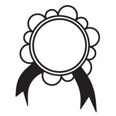 floral ribbon circle vector illustration flat style