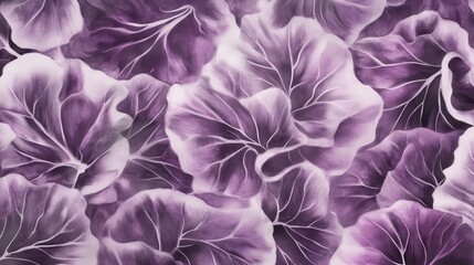 Purple Floral Leaf Pattern Artwork: A Stunning Botanical Print for Your Home Decor