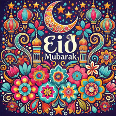 vector eid mubarak, muslim holiday