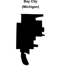 Bay City (Michigan) blank outline map