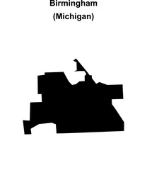 Birmingham (Michigan) blank outline map