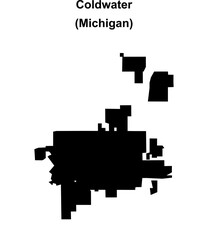 Coldwater (Michigan) blank outline map