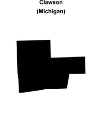Clawson (Michigan) blank outline map