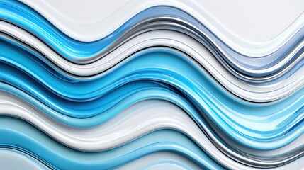 Fototapeta premium Abstract Blue and White Wave Pattern Modern Fluid Design Background