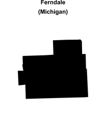 Ferndale (Michigan) blank outline map