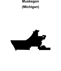 Muskegon (Michigan) blank outline map