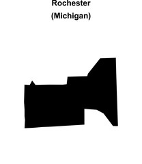 Rochester (Michigan) blank outline map