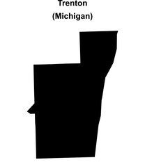 Trenton (Michigan) blank outline map