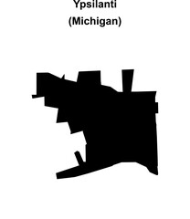 Ypsilanti (Michigan) blank outline map