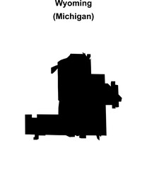 Wyoming (Michigan) blank outline map