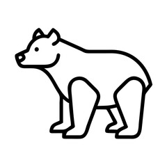 bear icon, animals line art, animals vector - simple black line art icon of bear perfect for logos, and animals -themed designs.