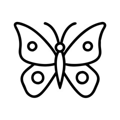 butterfly icon, animals line art, animals vector - simple black line art icon of butterfly perfect for logos, and animals -themed designs.