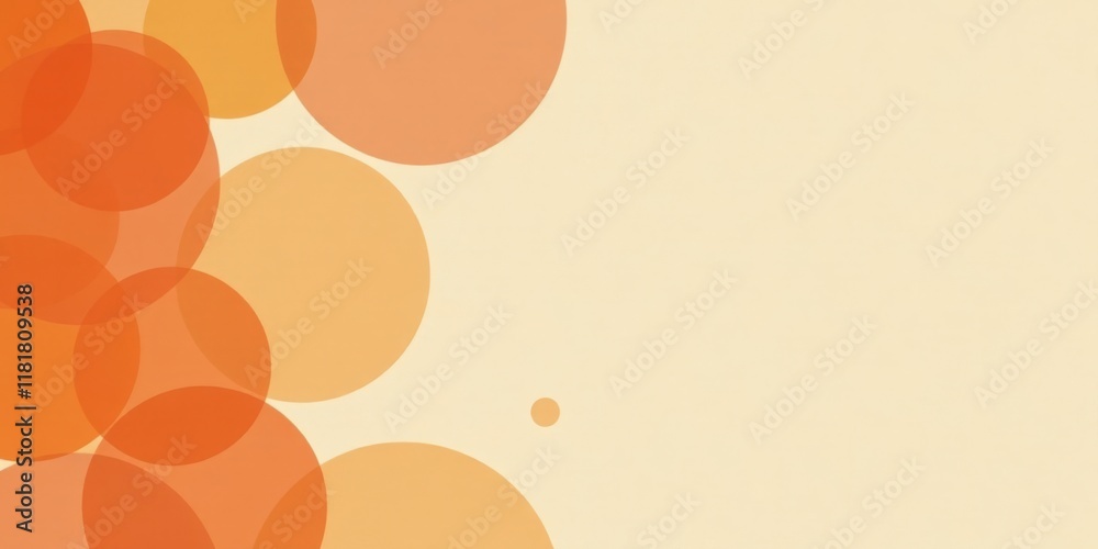 Poster abstract background of overlapping circles in warm hues