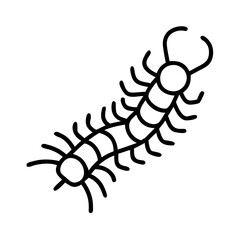 centipede icon, animals line art, animals vector - simple black line art icon of centipede perfect for logos, and animals -themed designs.