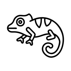Fototapeta premium chameleon icon, animals line art, animals vector - simple black line art icon of chameleon perfect for logos, and animals -themed designs.