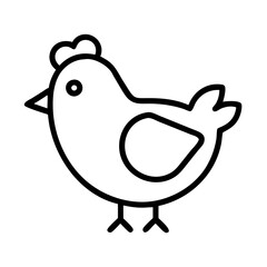 chicken icon, animals line art, animals vector - simple black line art icon of chicken perfect for logos, and animals -themed designs.