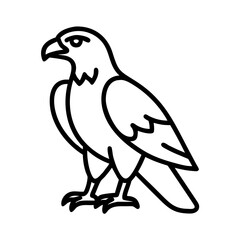 falcon icon, animals line art, animals vector - simple black line art icon of falcon perfect for logos, and animals -themed designs.