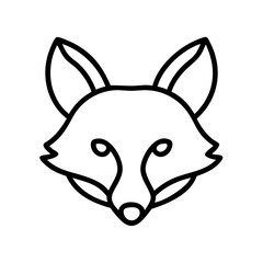 fox icon, animals line art, animals vector - simple black line art icon of fox perfect for logos, and animals -themed designs.