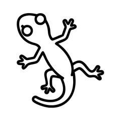gecko icon, animals line art, animals vector - simple black line art icon of gecko perfect for logos, and animals -themed designs.