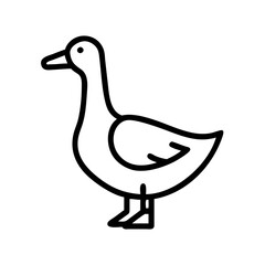 goose icon, animals line art, animals vector - simple black line art icon of goose perfect for logos, and animals -themed designs.