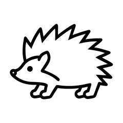 hedgehog icon, animals line art, animals vector - simple black line art icon of hedgehog perfect for logos, and animals -themed designs.