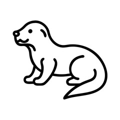 otter icon, animals line art, animals vector - simple black line art icon of otter perfect for logos, and animals -themed designs.