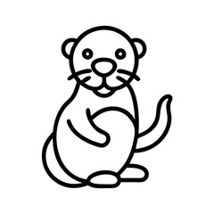 otter icon, animals line art, animals vector - simple black line art icon of otter perfect for logos, and animals -themed designs.