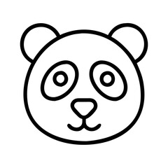 panda icon, animals line art, animals vector - simple black line art icon of panda perfect for logos, and animals -themed designs.