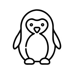 penguin icon, animals line art, animals vector - simple black line art icon of penguin perfect for logos, and animals -themed designs.