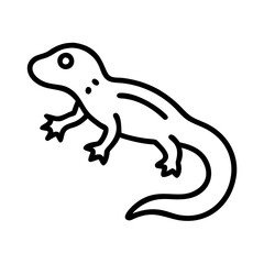 salamander icon, animals line art, animals vector - simple black line art icon of salamander perfect for logos, and animals -themed designs.