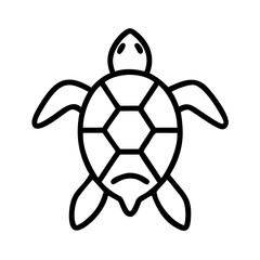 Obraz premium sea turtle icon, animals line art, animals vector - simple black line art icon of sea turtle perfect for logos, and animals -themed designs.