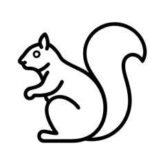 squirrel icon, animals line art, animals vector - simple black line art icon of squirrel perfect for logos, and animals -themed designs.