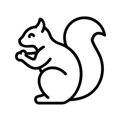 squirrel icon, animals line art, animals vector - simple black line art icon of squirrel perfect for logos, and animals -themed designs.